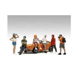 Picture of American Diorama 76389-76390-76391-76392-76393-76394 2 in. Car Meet Figurine Set for 1 by 24 Scale Model&#44; 6 Piece