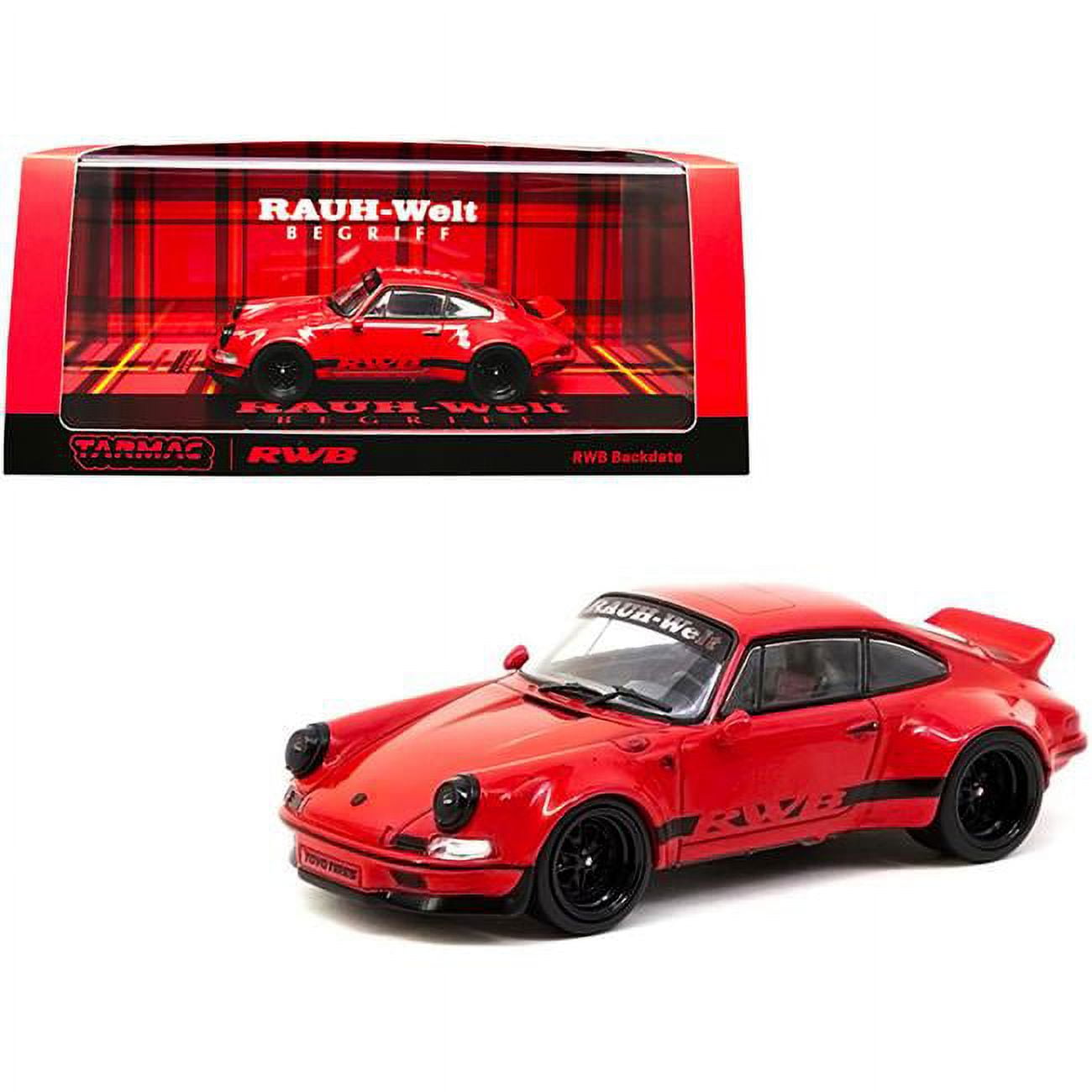 T43-018-RE 1-43 Scale RAUH-Welt WB Backdate Diecast Model Car, Red & Black -  Tarmac Works