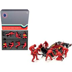 Picture of American Diorama 76553 2.75 x 4 in. 1-18 Scale Formula One F1 Pit Crew 7 Figurine Set Team for Model Car, Red