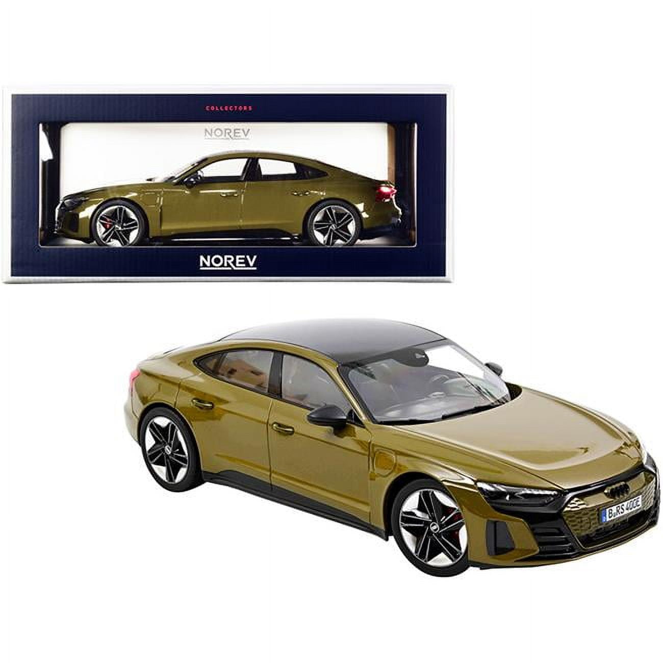 Picture of Norev 188380 1-18 Scale 2021 Audi RS E-Tron GT Top Diecast Model Car with Carbon, Metallic Olive Green