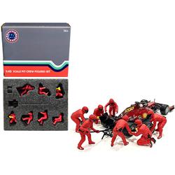 Picture of American Diorama 38385 2.75 x 4 in. 1-43 Scale Formula One F1 Pit Crew 7 Figurine Set Team for Model Car, Red