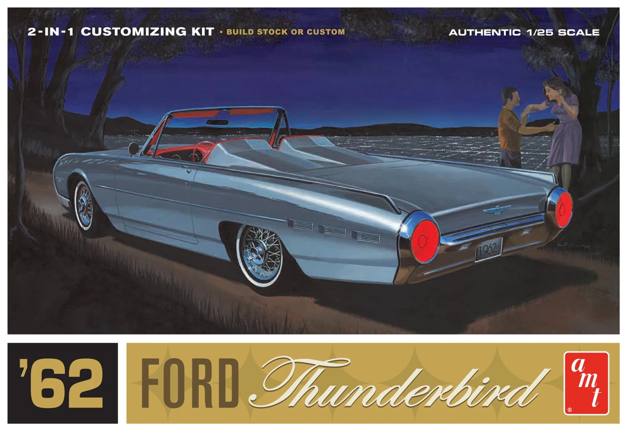 Picture of AMT AMT682 1-25 Scale Skill 2 Model Kit - 1962 Ford Thunderbird 2-in-1 Kit - Model Car