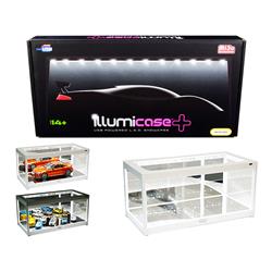 1-64 Scale Collectible Display Show Case Illumicase with LED Lights & Mirror Base, White