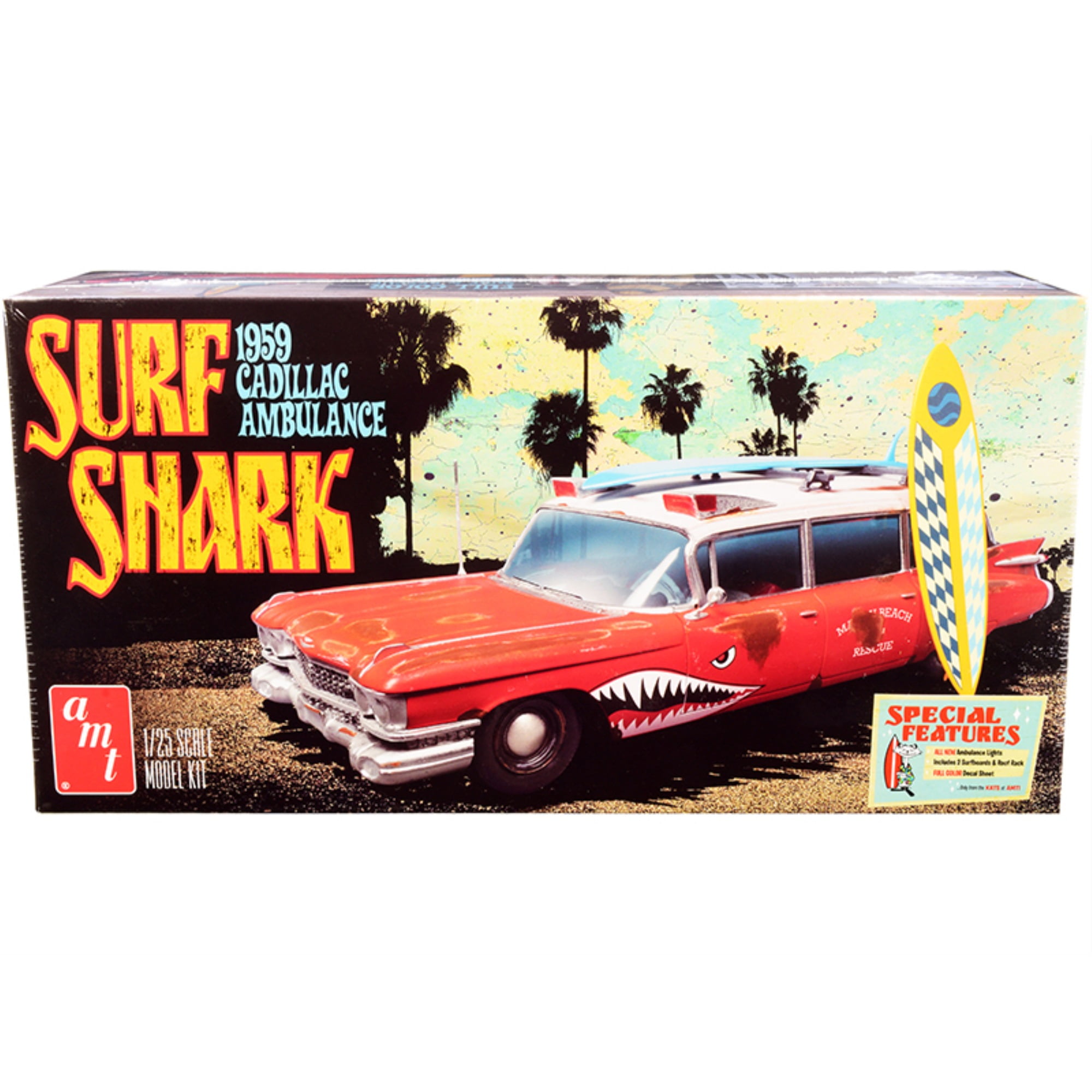1242 1-25 Scale Skill 2 Model Kit - 1959 Cadillac Ambulance Surf Shark Model