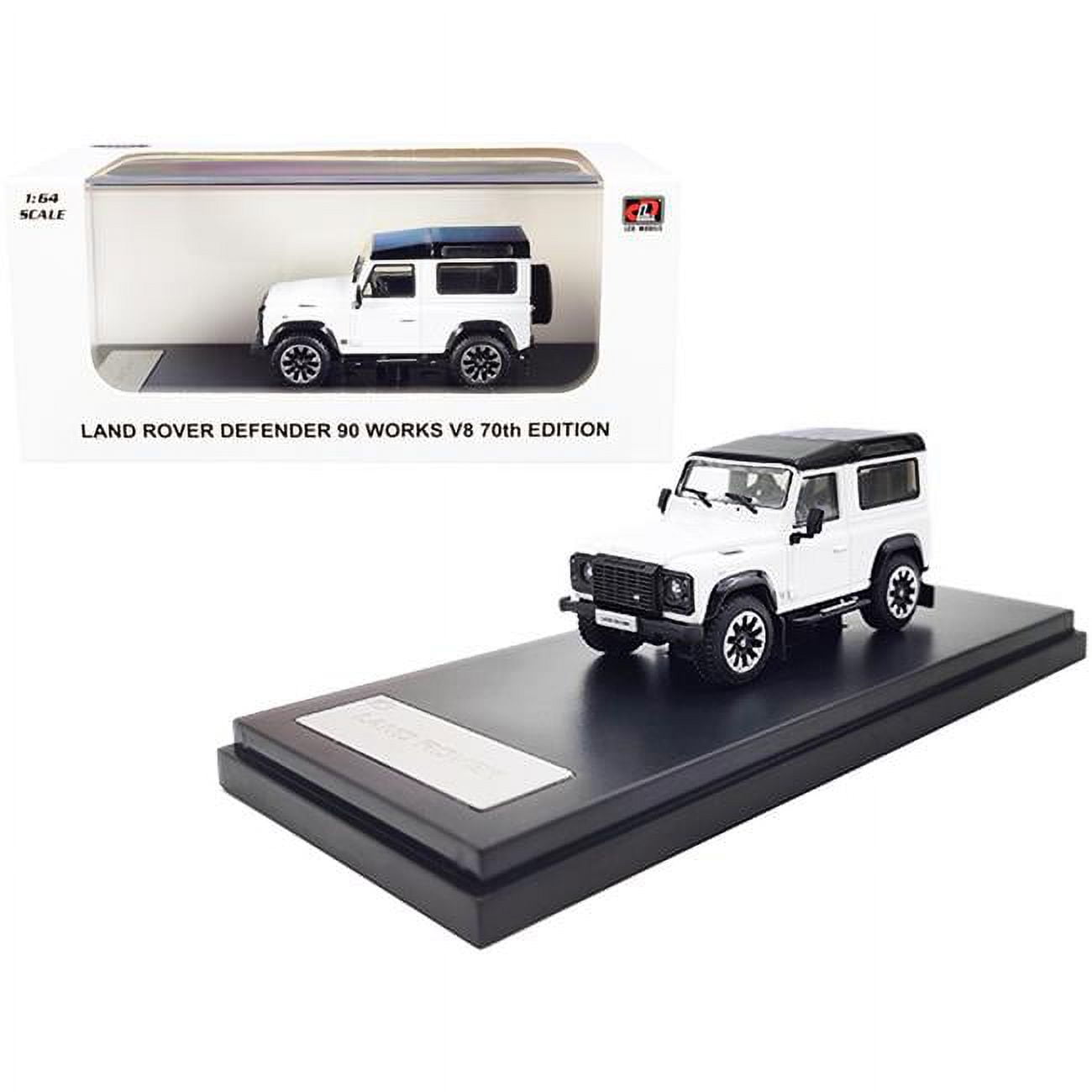 LCD64016w 1-64 Scale Land Rover Defender 90 Works V8 White with Black Top 70th Edition Diecast Model Car -  LCD Models