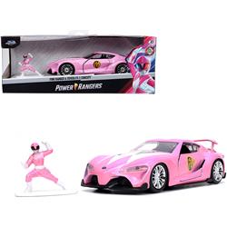 33079 1-32 Scale Toyota FT-1 Concept Ranger Diecast Figurine Power Rangers Hollywood Rides Series Diecast Model Car, Metallic Pink & Pink