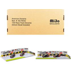 1-64 Scale Race Track Advan Diorama with Decals for Scale Model
