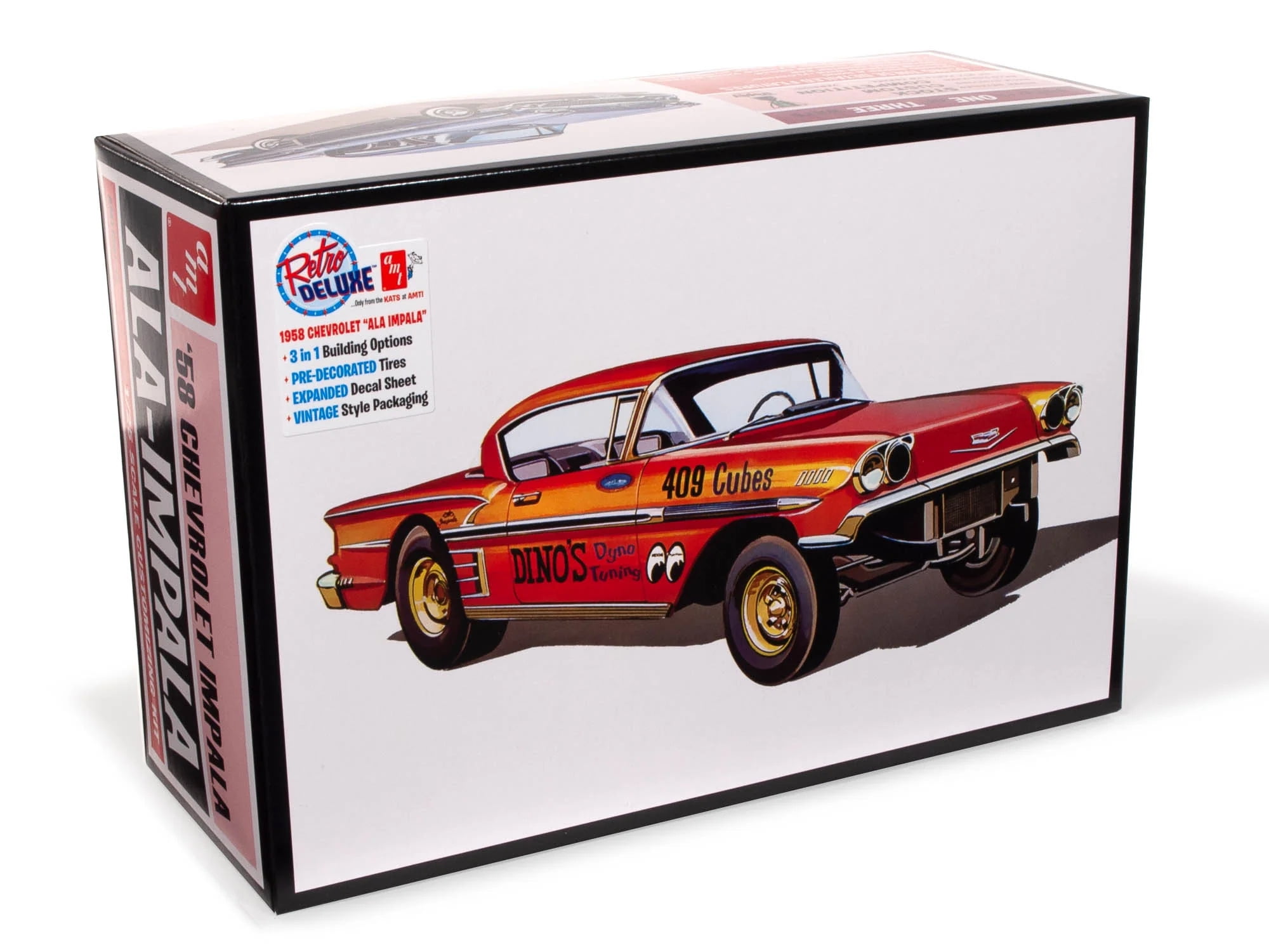 3 in. 1-25 Scale Skill 2 Model Kit 1958 Chevrolet Impala Ala-Impala 3-in-1 Kit Scale Model