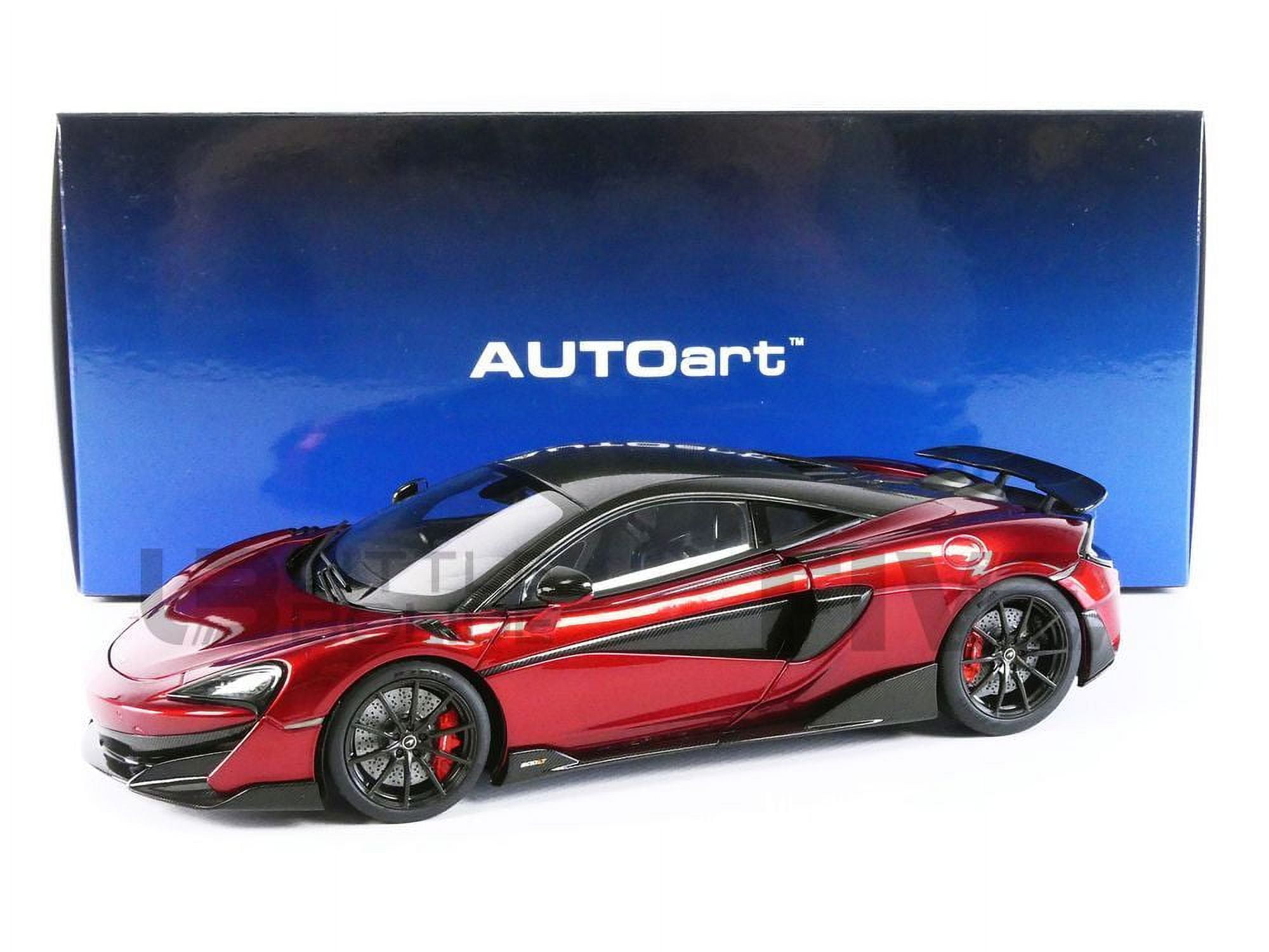 Picture of Autoart 76085 1-18 Scale Mclaren 600lt Vermillion Carbon Model Car, Red