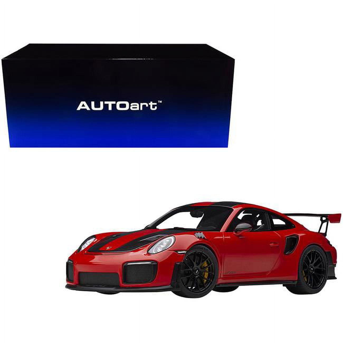 Picture of Autoart 78173 1-18 Scale Porsche 911 Gt2 Rs Weissach Guards with Carbon Stripe Model Car, Red