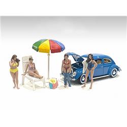 Picture of American Diorama 76413-76414-76415-76416 4 x 2.5 in. 1-24 Scale Beach Girls Model Figurine Set&#44; 4 Piece
