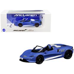 2.75 in. 1-64 Scale Diecast Mclaren Elva Convertible No.26 Stripe & Extra Wheels Model Car, Matte Blue & White