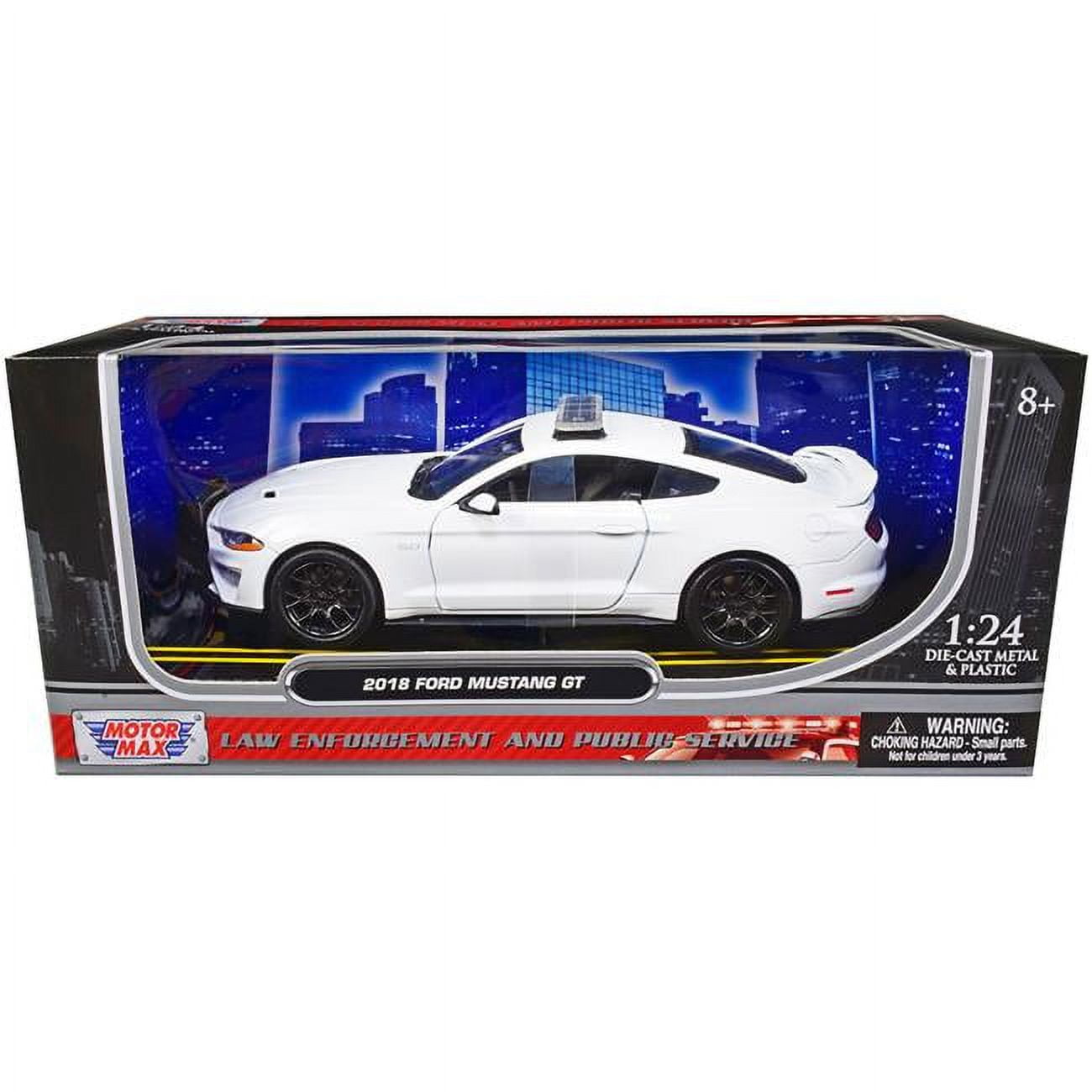 76979w Unmarked Plain White Law Enforcement & Public Service Series 1 by 24 Scale Diecast Model Car for 2018 Ford Mustang GT Police Car -  MOTORMAX
