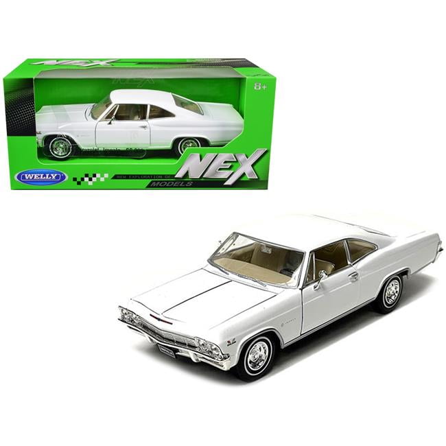22417W-WH White NEX Models 1 by 24 Scale Diecast Model Car for 1965 Chevrolet Impala SS 396 -  WELLY