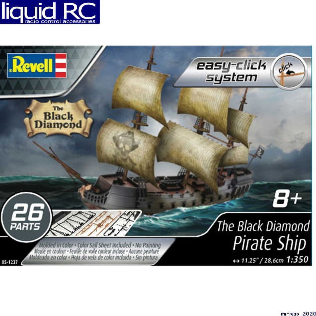 Level 2 Easy-Click Model Kit - 1 by 350 Scale Model for The Black Diamond Pirate Ship -  My Toys, MY2952919