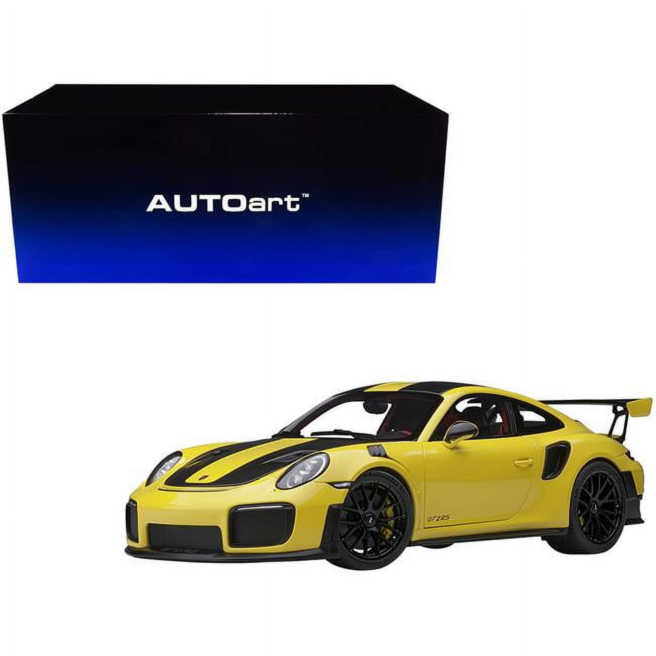 78172 Yellow with Carbon Stripes 1 by 18 Scale Model Car for Porsche 911 GT2 RS Weissach Package Racing -  AUTOART