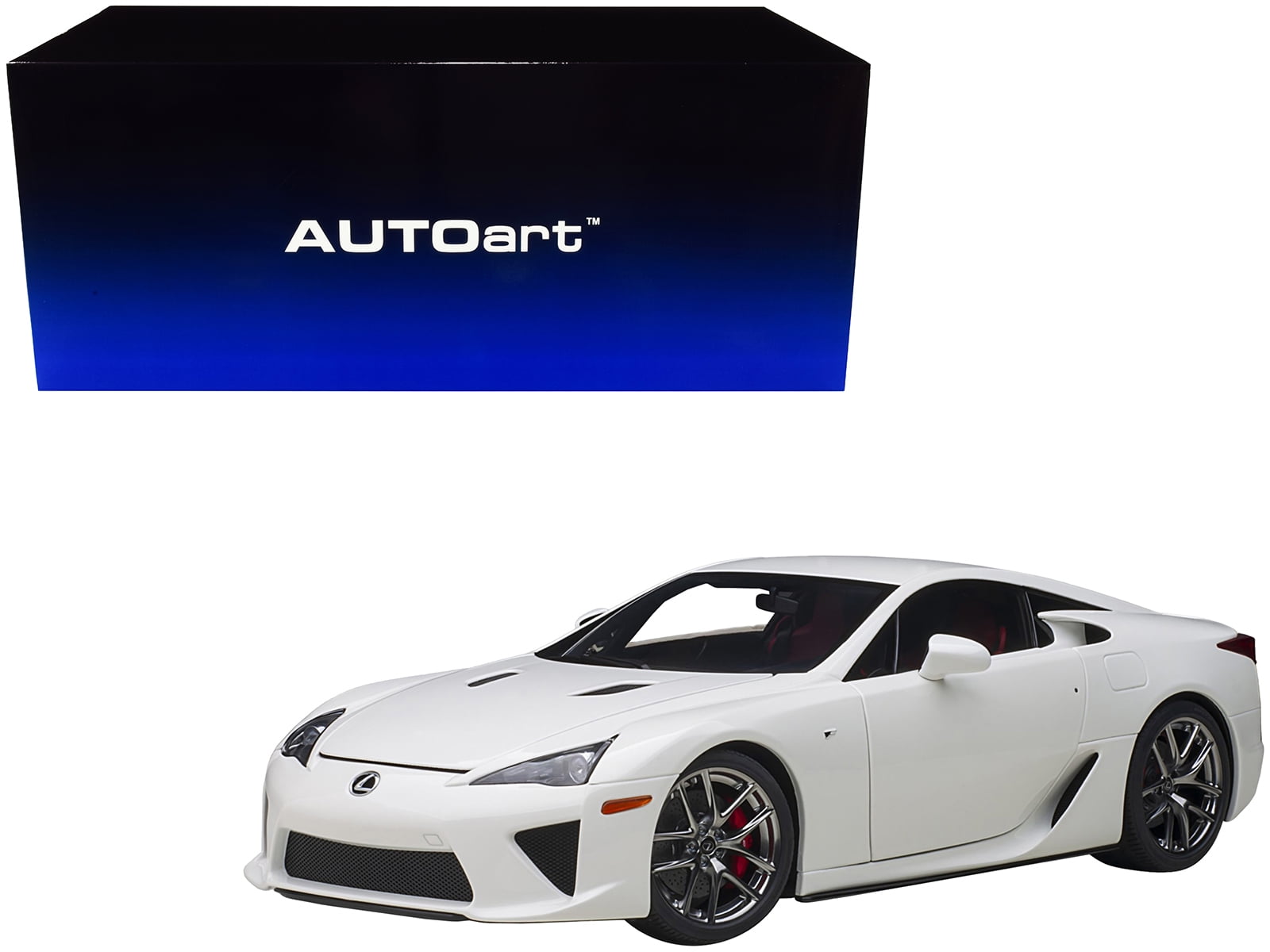 Whitest White with Red & Black Interior 1 by 18 Scale Model Car for Lexus LFA