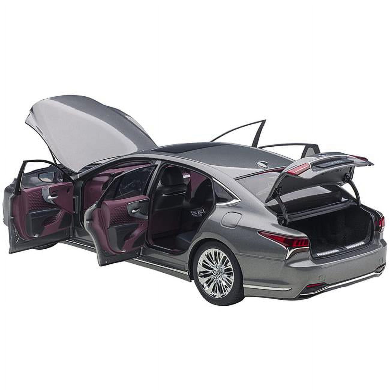 Manganese Luster Gray Metallic with Crimson & Black Interior 1 by 18 Scale Model Car for Lexus LS500H