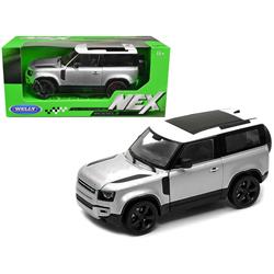 24110W-SIL Silver Metallic with White Top NEX Models 1 by 24 Scale Diecast Model Car for 2020 Land Rover Defender -  WELLY