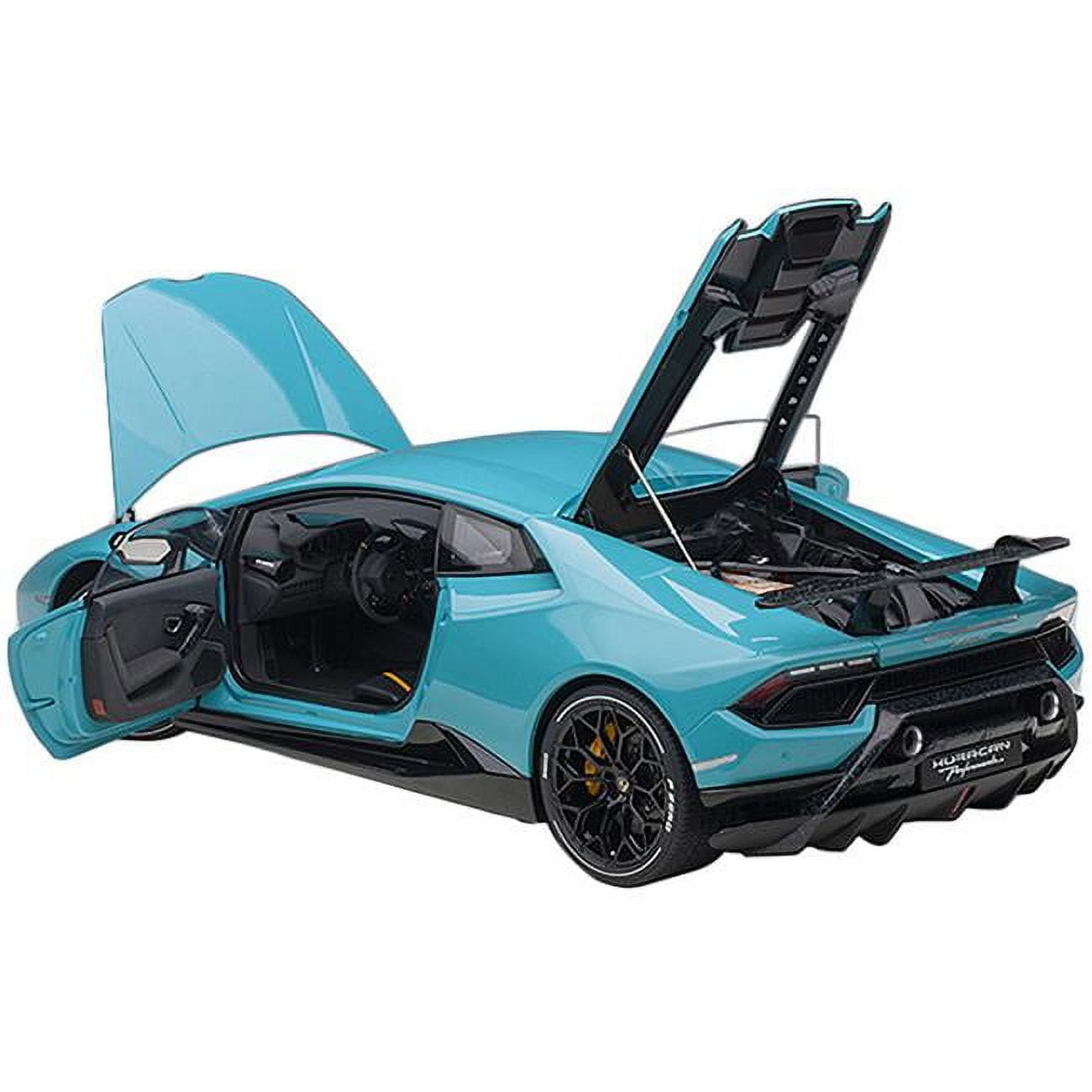 Picture of Autoart 12077 Blu Glauco & Solid Blue with Black Wheels 1 by 12 Scale Model Car for Lamborghini Huracan Performante