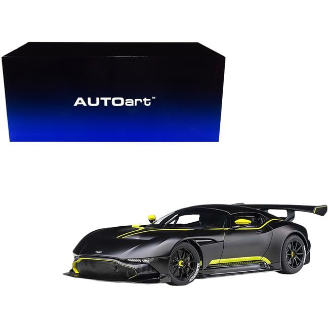 Picture of Autoart 70262 Matte Black with Lime Green Stripes 1 by 18 Scale Model Car for Aston Martin Vulcan