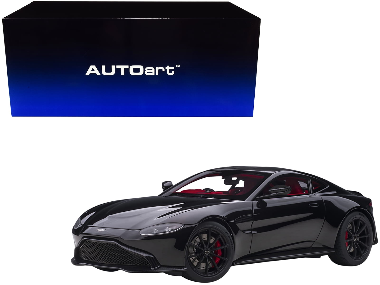 Picture of Autoart 70275 Jet Black with Red Interior 1 by 18 Scale Model Car for 2019 Aston Martin Vantage RHD