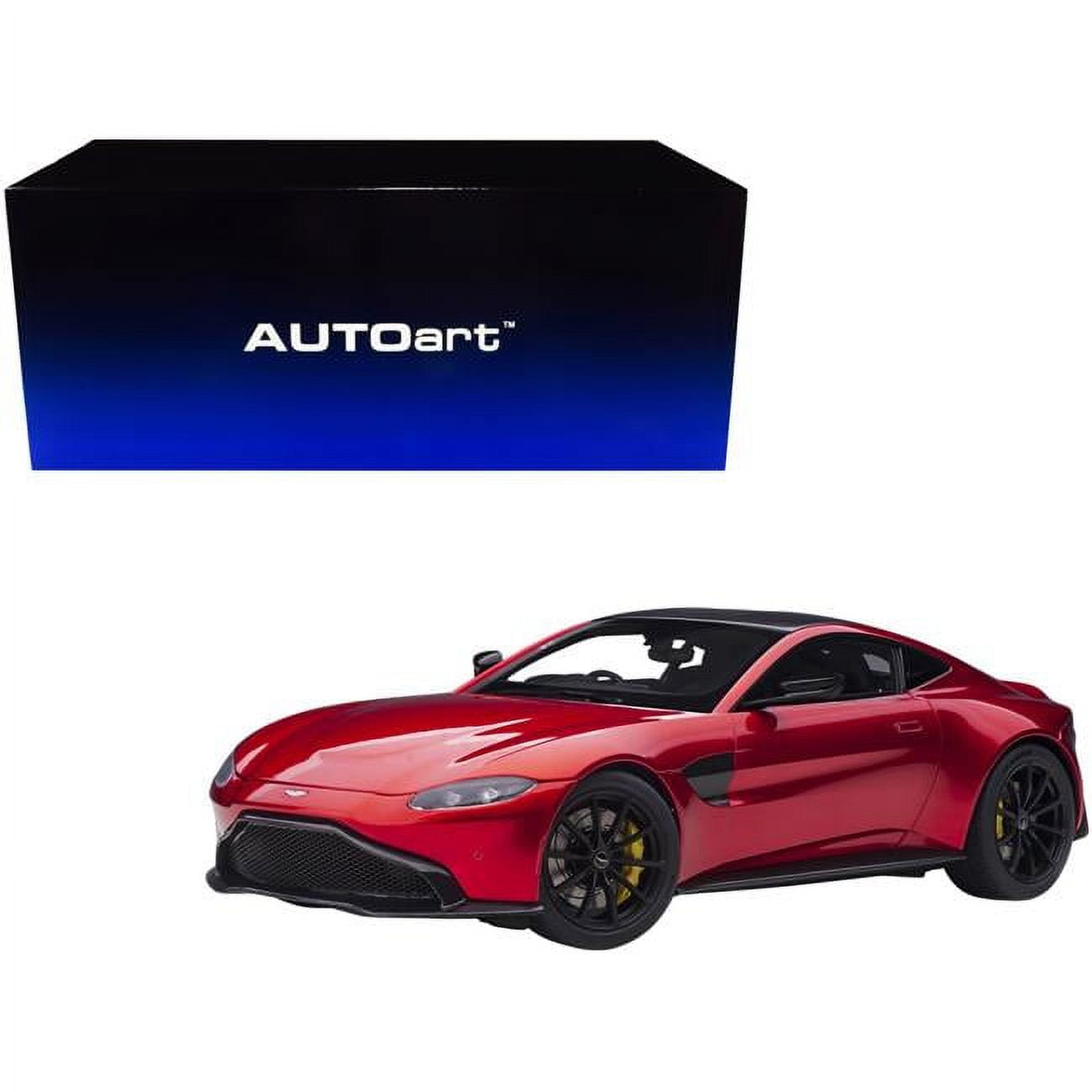 Picture of Autoart 70277 Hyper Red Metallic with Carbon Top 1 by 18 Scale Model Car for 2019 Aston Martin Vantage RHD