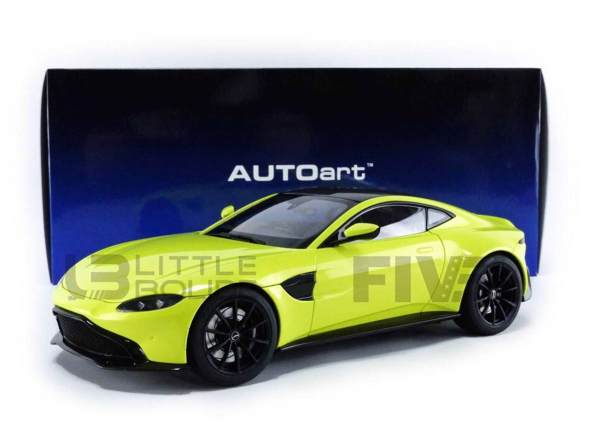 Picture of Autoart 70279 Lime Essence Green with Carbon Top 1 by 18 Scale Model Car for 2019 Aston Martin Vantage RHD