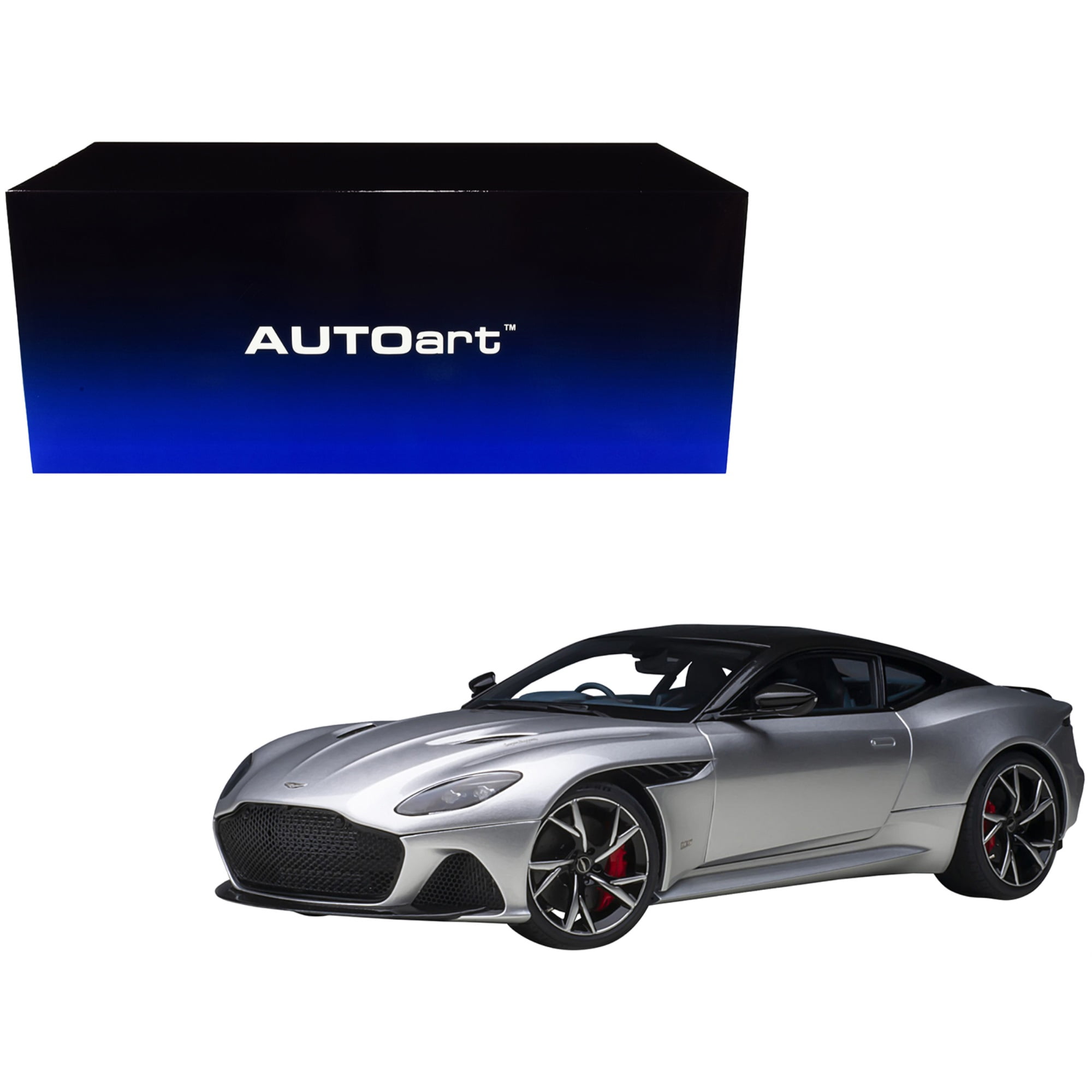 Picture of Autoart 70298 Lightning Silver Metallic with Carbon Top 1 by 18 Scale Model Car for Aston Martin DBS Superleggera RHD