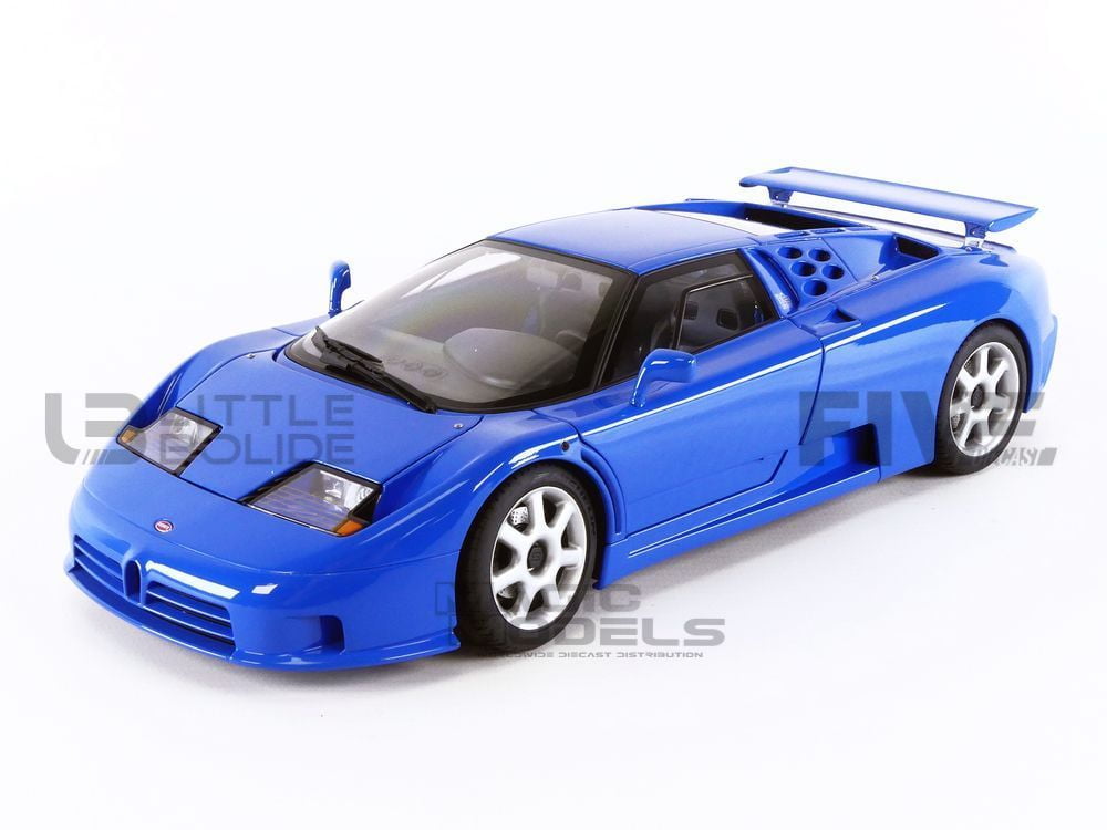 Picture of Autoart 70917 French Racing Blue with Silver Wheels 1 by 18 Scale Model Car for Bugatti EB110 SS Super Sport