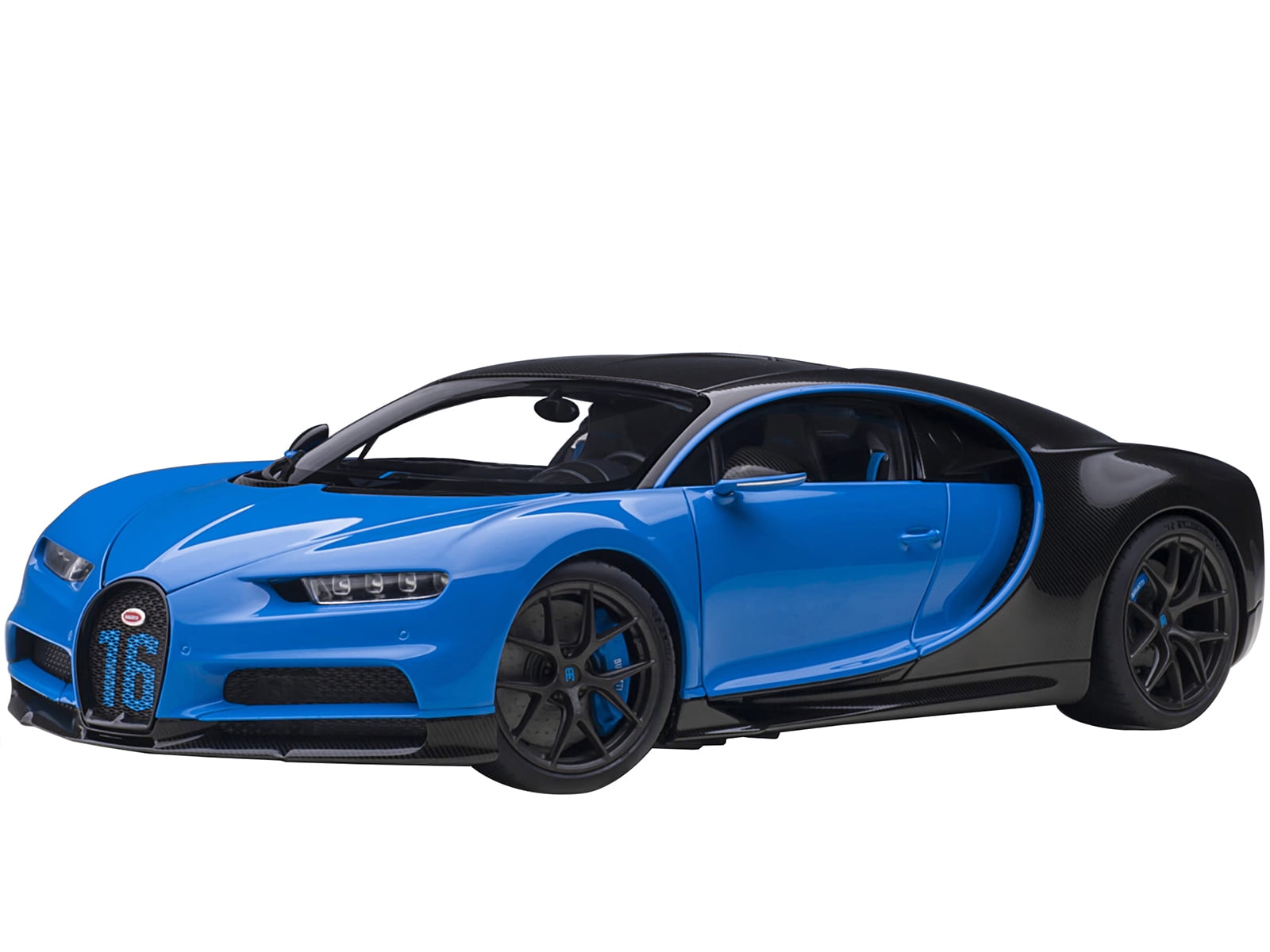Picture of Autoart 70997 French Racing Blue & Carbon 1 by 18 Scale Model Car for 2019 Bugatti Chiron Sport