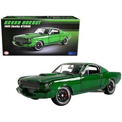 Picture of ACME A1801845 Deep Green Metallic with Black Stripes Green Hornet Limited Edition to 700 Pieces Worldwide 1 by 18 Scale Diecast Model Car for 1965 Shelby GT350R Street Fighter