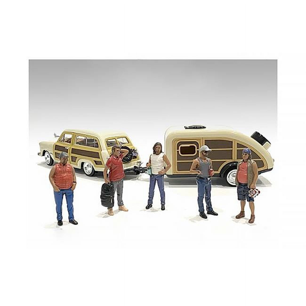 Picture of American Diorama 76334-76335-76336-76337-76338 Campers Figure Set for 1 by 18 Scale Models - 5 Piece