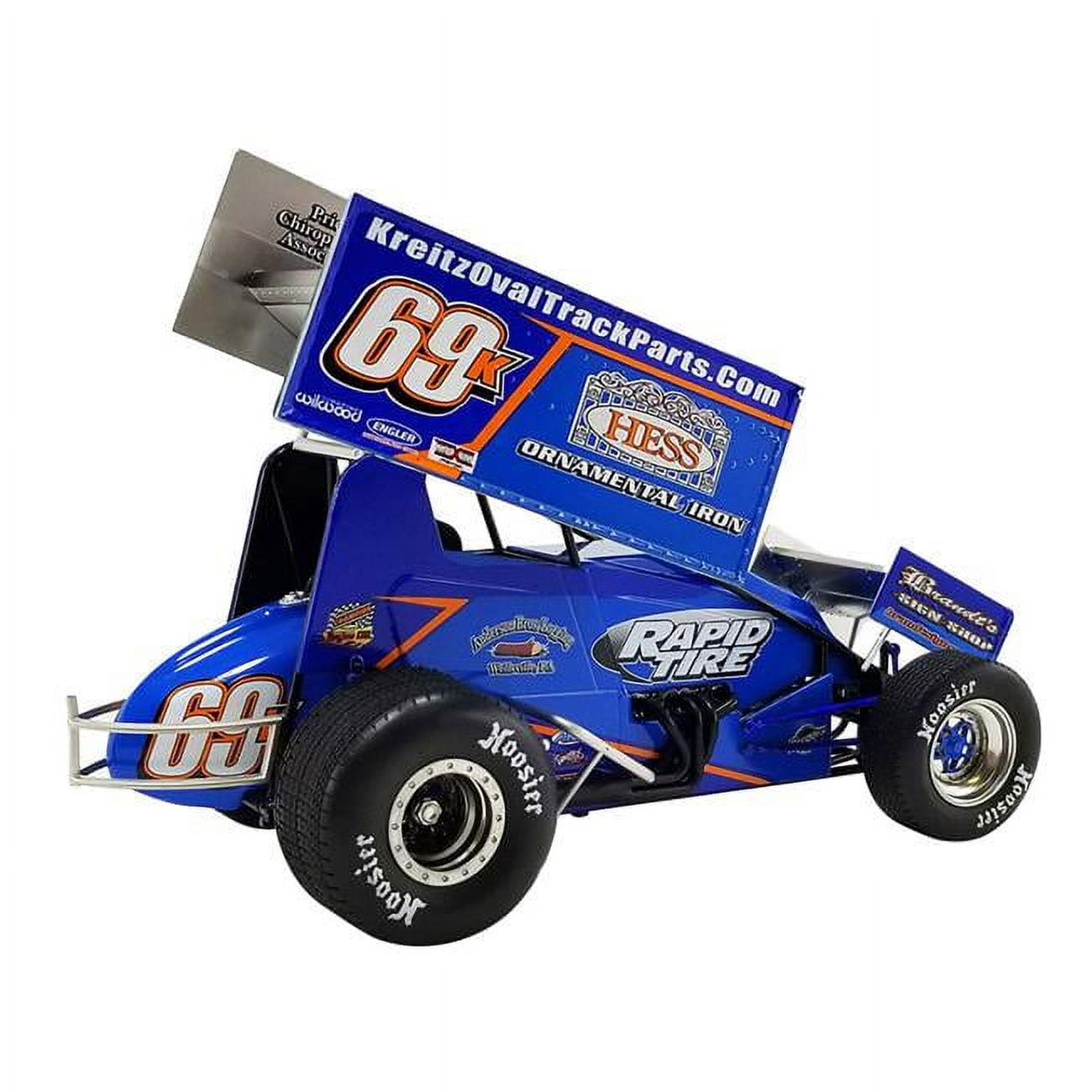 Picture of ACME A1822008 Winged Sprint Car No.69K Lance Dewease Hess Ornamental Iron Kreitz Racing World of Outlaws 2022 1 by 18 Scale Diecast Model Car