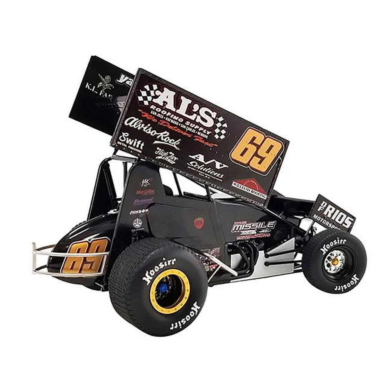Picture of ACME A1822010 Winged Sprint Car No.69 Bud Kaeding Als Roofing Supplies Kaeding Performance World of Outlaws 2022 1 by 18 Scale Diecast Model Car