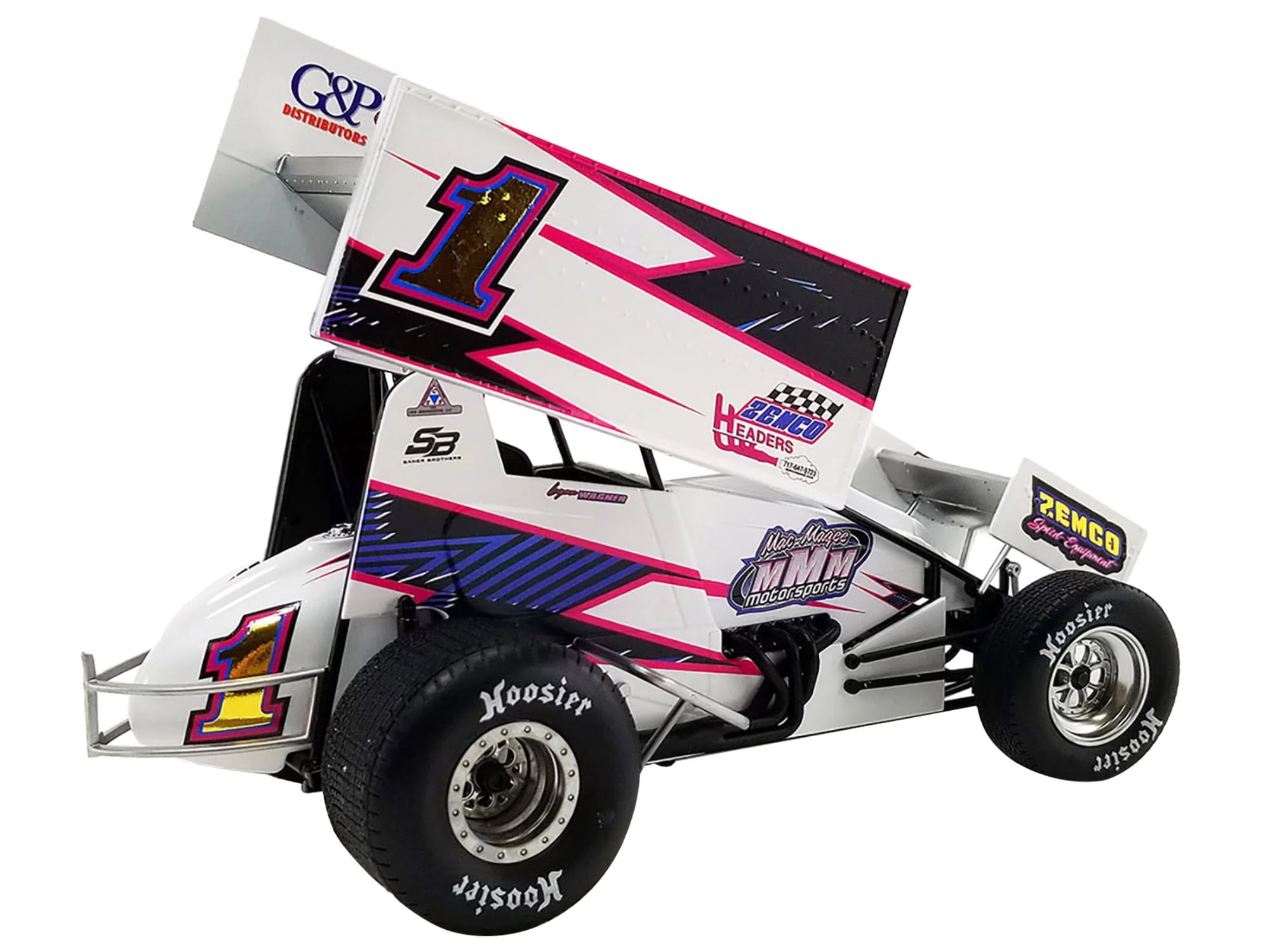 Picture of ACME A1822017 Winged Sprint Car No.1 Logan Wagner ZEMCO Mac Magee Motorsports 2022 1 by 18 Scale Diecast Model Car