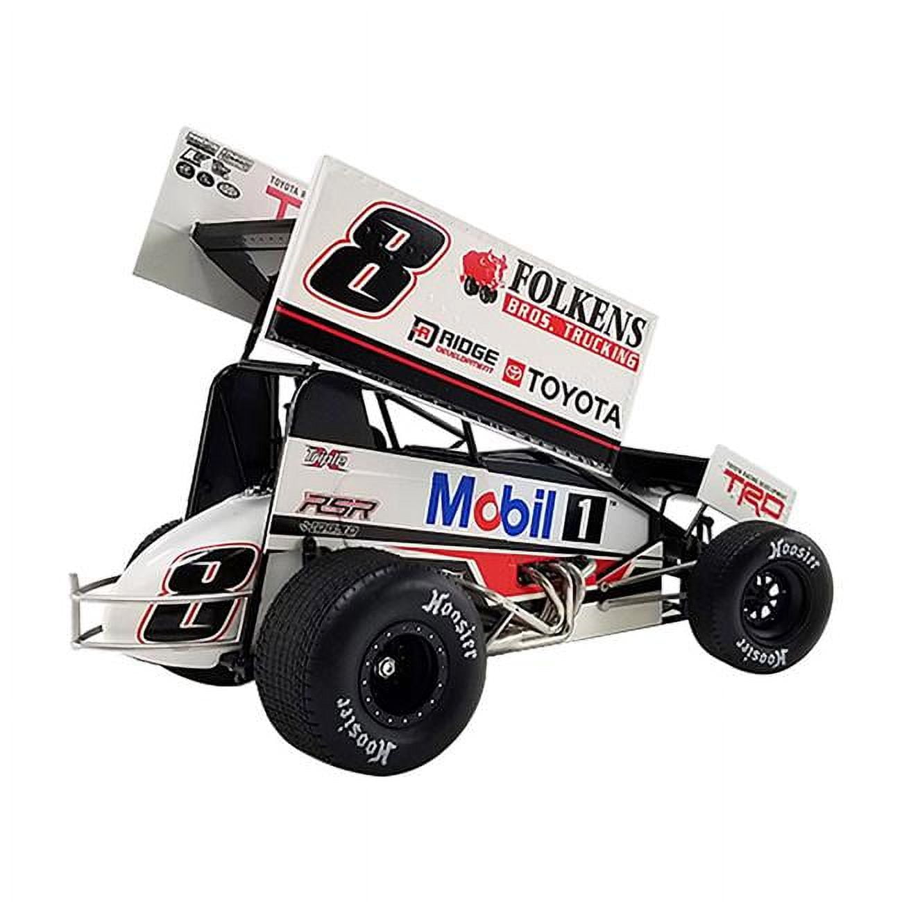 Picture of ACME A1822015 Winged Sprint Car No.8 Aaron Reutzel Mobil 1 in. Roth Motorsports World of Outlaws 2022 1 by 18 Scale Diecast Model Car