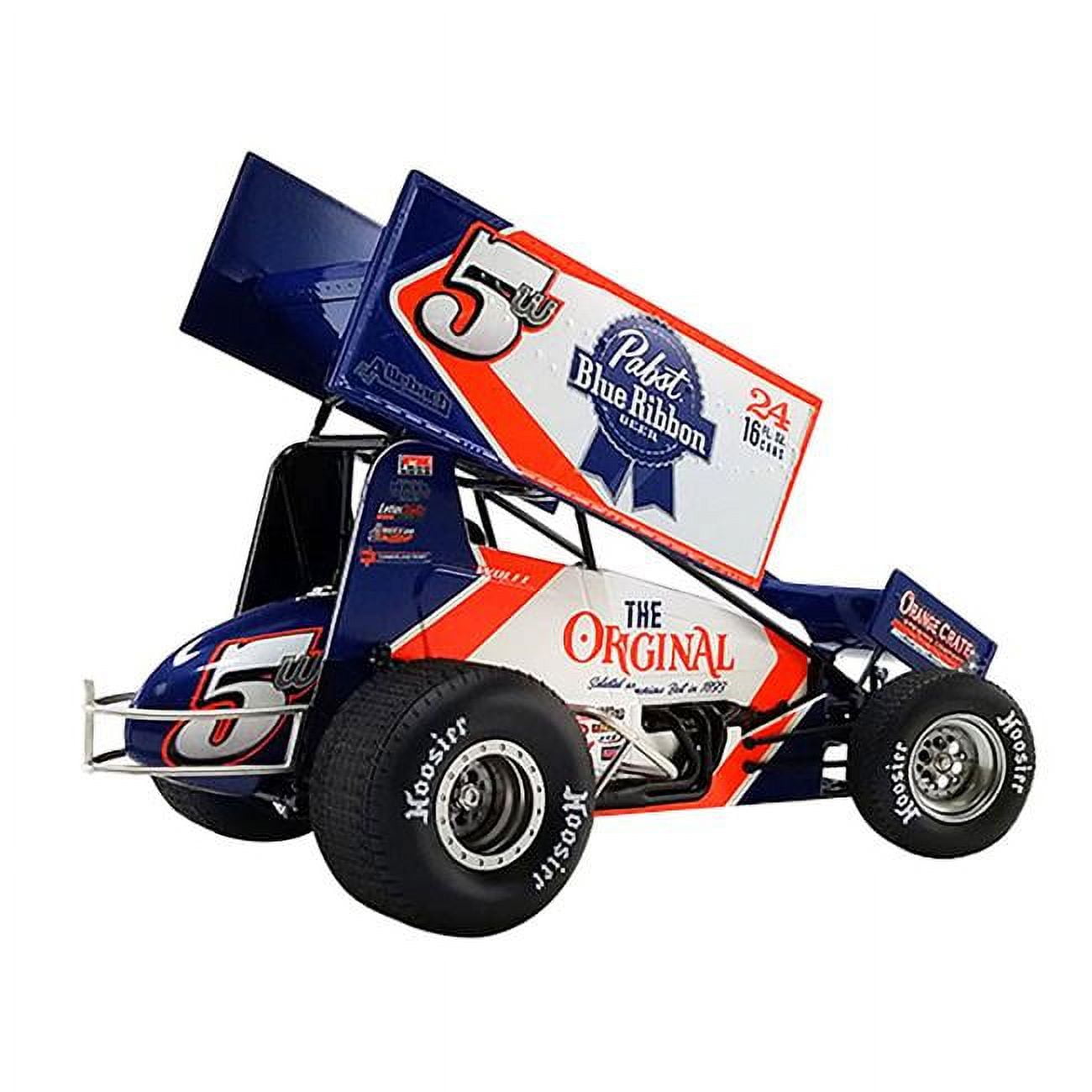Picture of ACME A1822006 Blue Ribbon Allebach Racing World of Outlaws 2022 1 by 18 Scale Diecast Model Car for Winged Sprint Car No.5W Lucas Wolfe Pabst