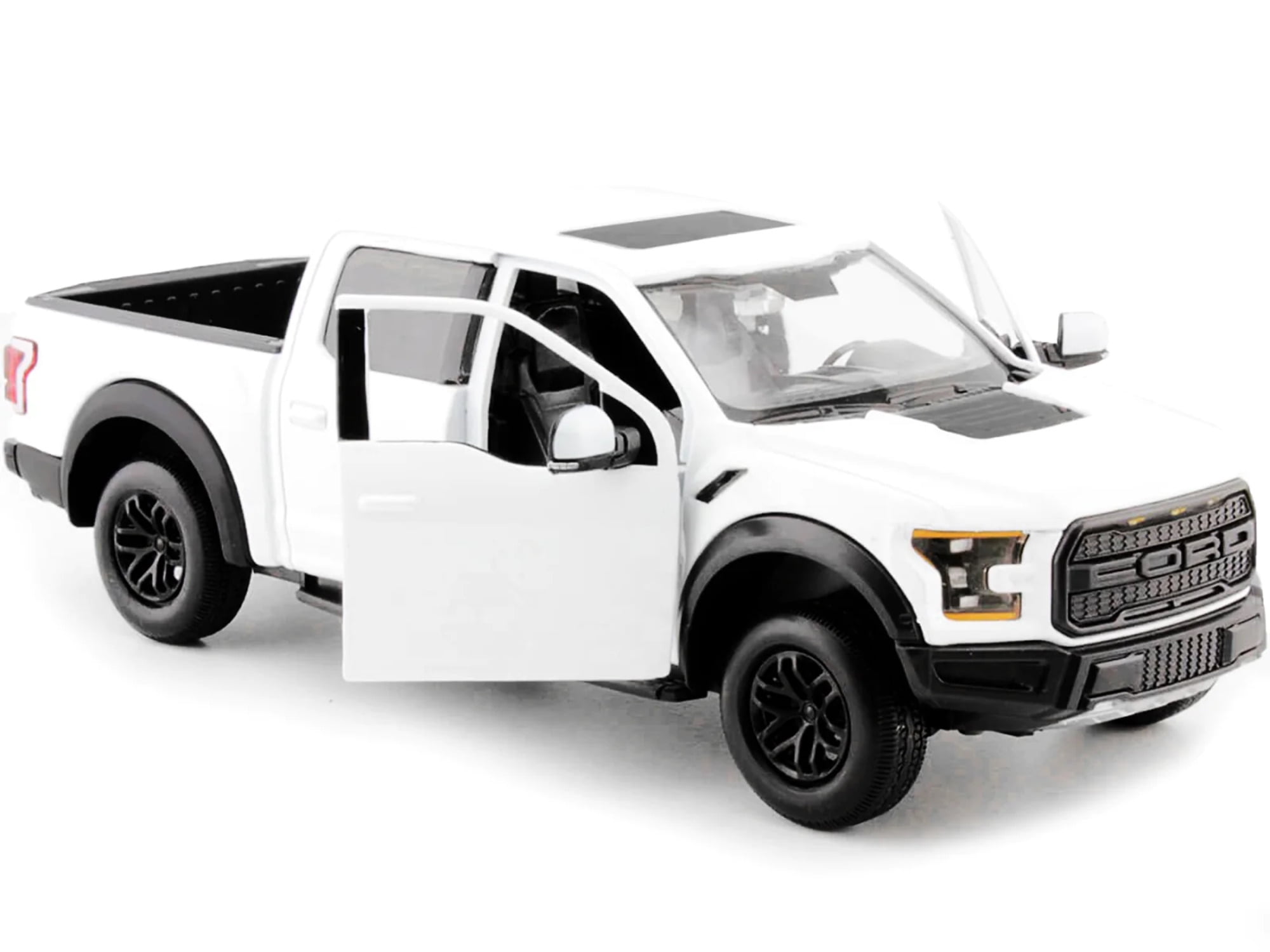 White with Black Wheels 1 by 24 Scale Diecast Model Car for 2017 Ford F-150 Raptor Pickup Truck -  Play4Hours, PL2956437