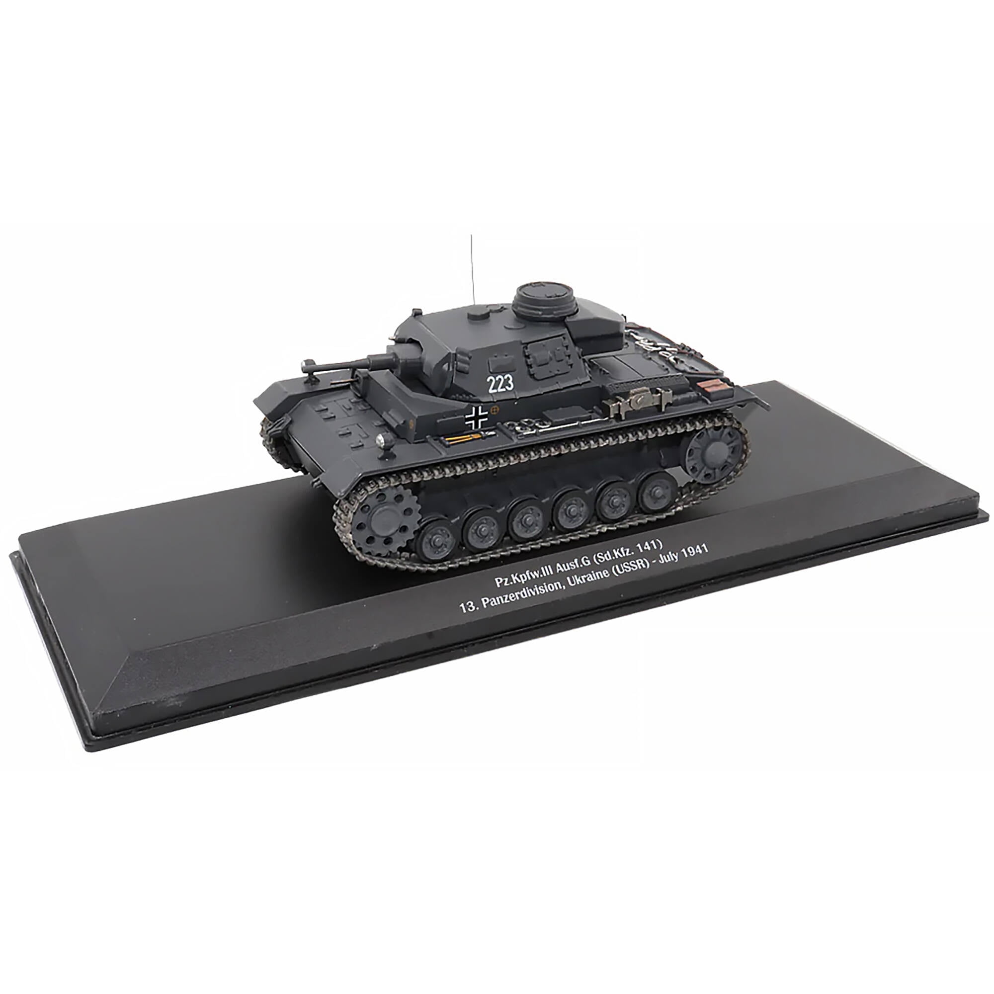 Picture of AFVs of WWII 23199-41 PZ.KPFW.III AUSF.G Tank No.223 Germany 13 Panzerdivision Ukraine July 1941 1 by 43 Scale Diecast Model Car