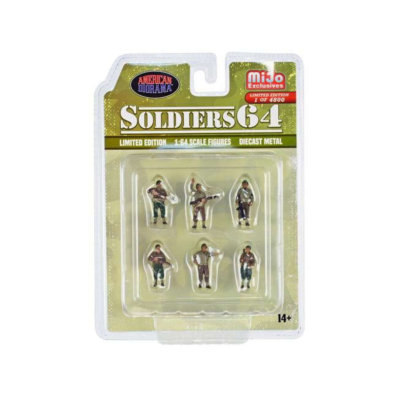Picture of American Diorama AD-76502MJ Soldiers 64 Diecast Military Figures Set - Limited Edition to 4800 Pieces Worldwide for 1 by 64 Scale Models - 6 Piece