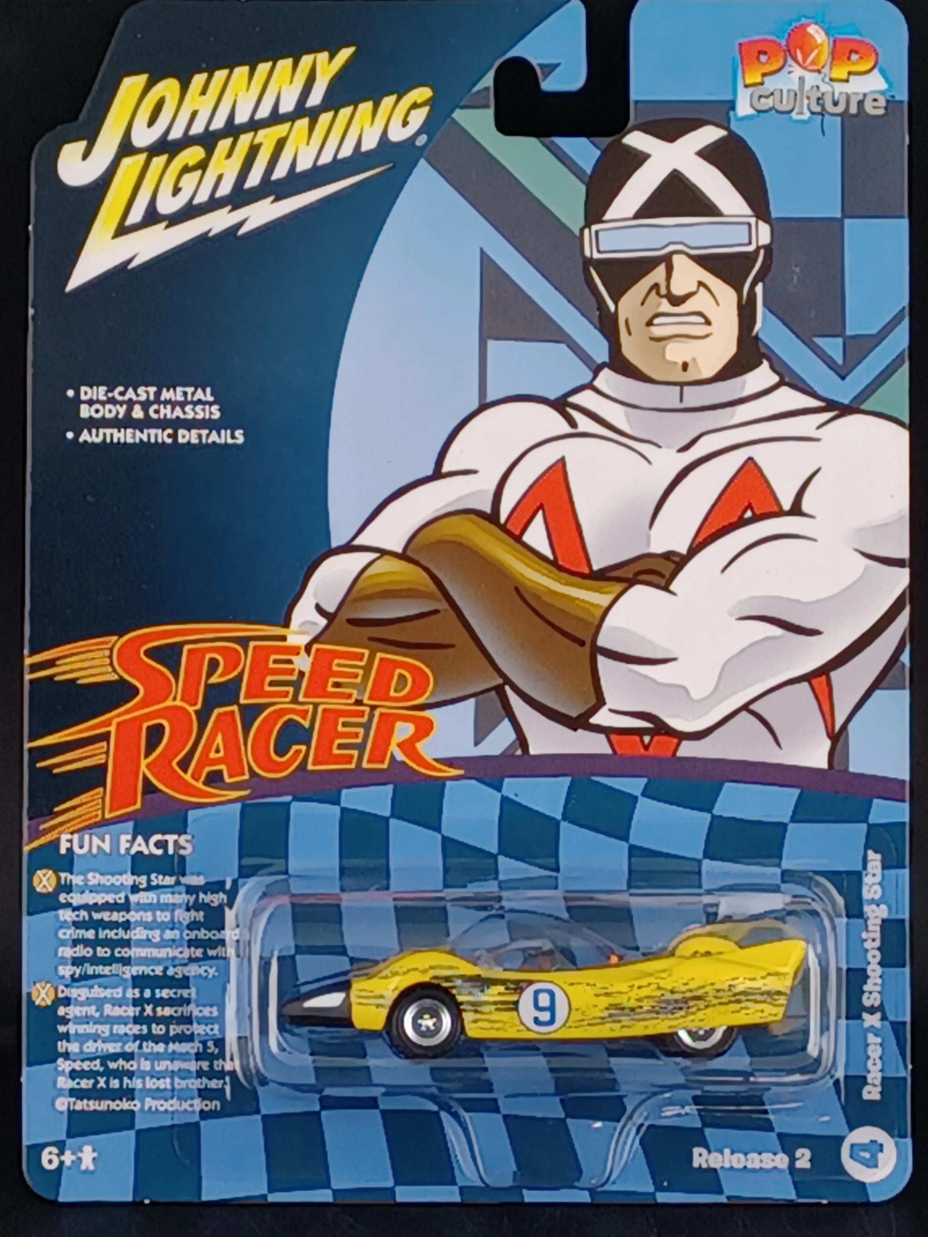 JLPC007-JLSP260 Racer XS Shooting Star Raced Version Speed Racer 1967 TV Series Pop Culture 2022 Release 2 1 by 64 Scale Diecast Model Car