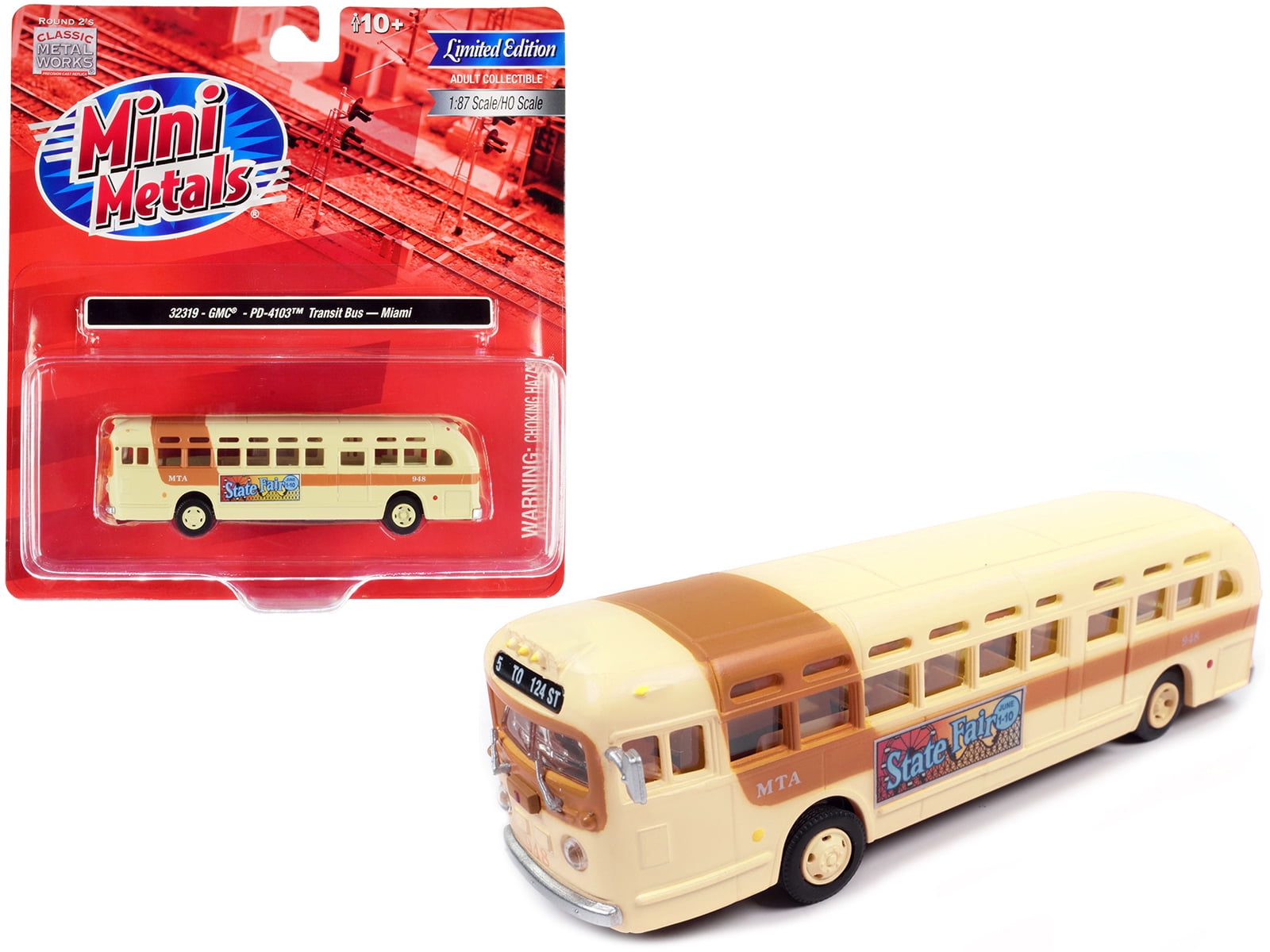 No.948 Beige MTA Miami 1 by 87 Scale Model for GMC PD-4103 Transit Bus