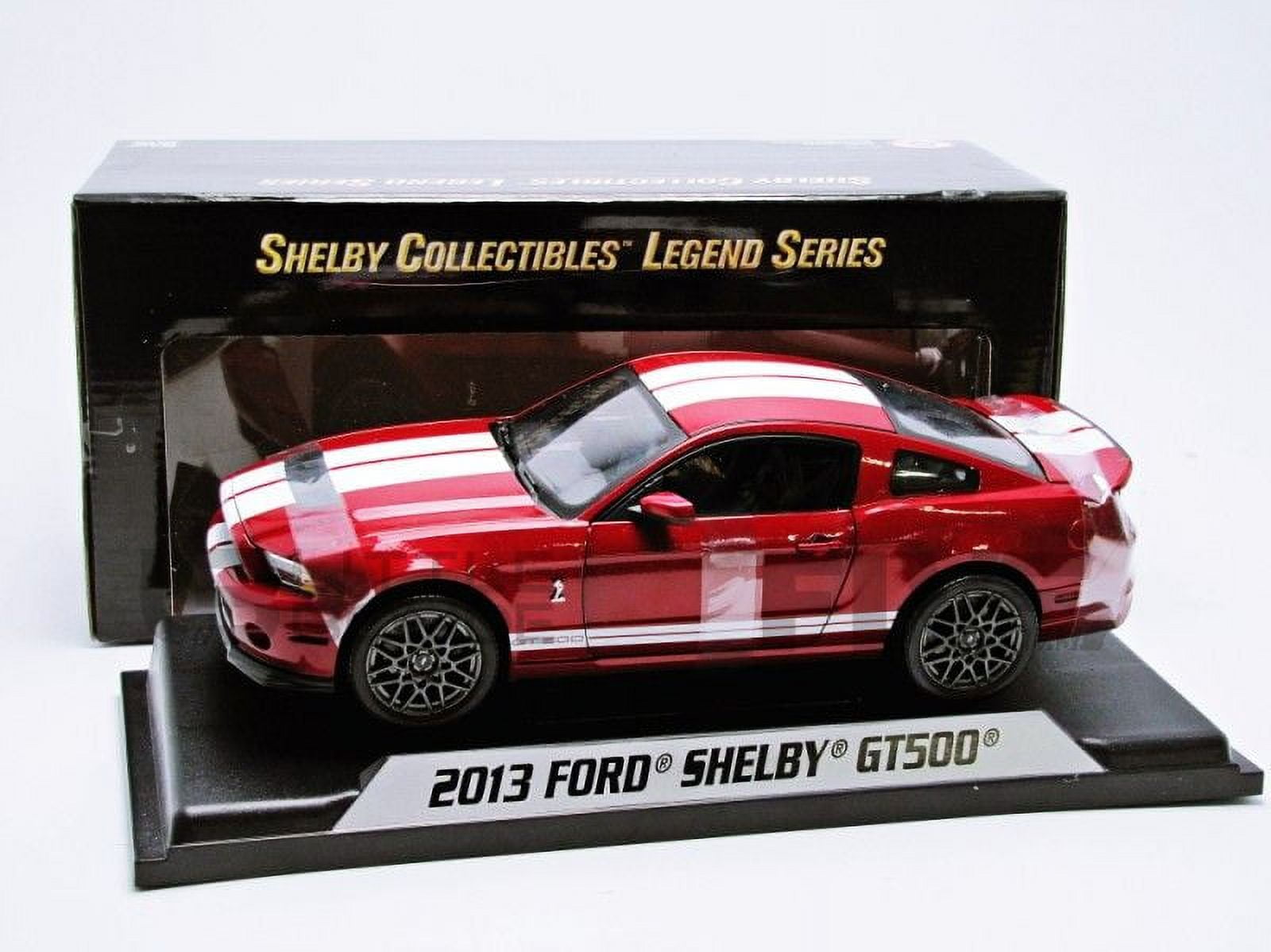 SC396 Metallic Red with White Stripes 1 by 18 Scale Diecast Model Car for 2013 Ford Shelby Mustang GT500 -  SHELBY COLLECTIBLES