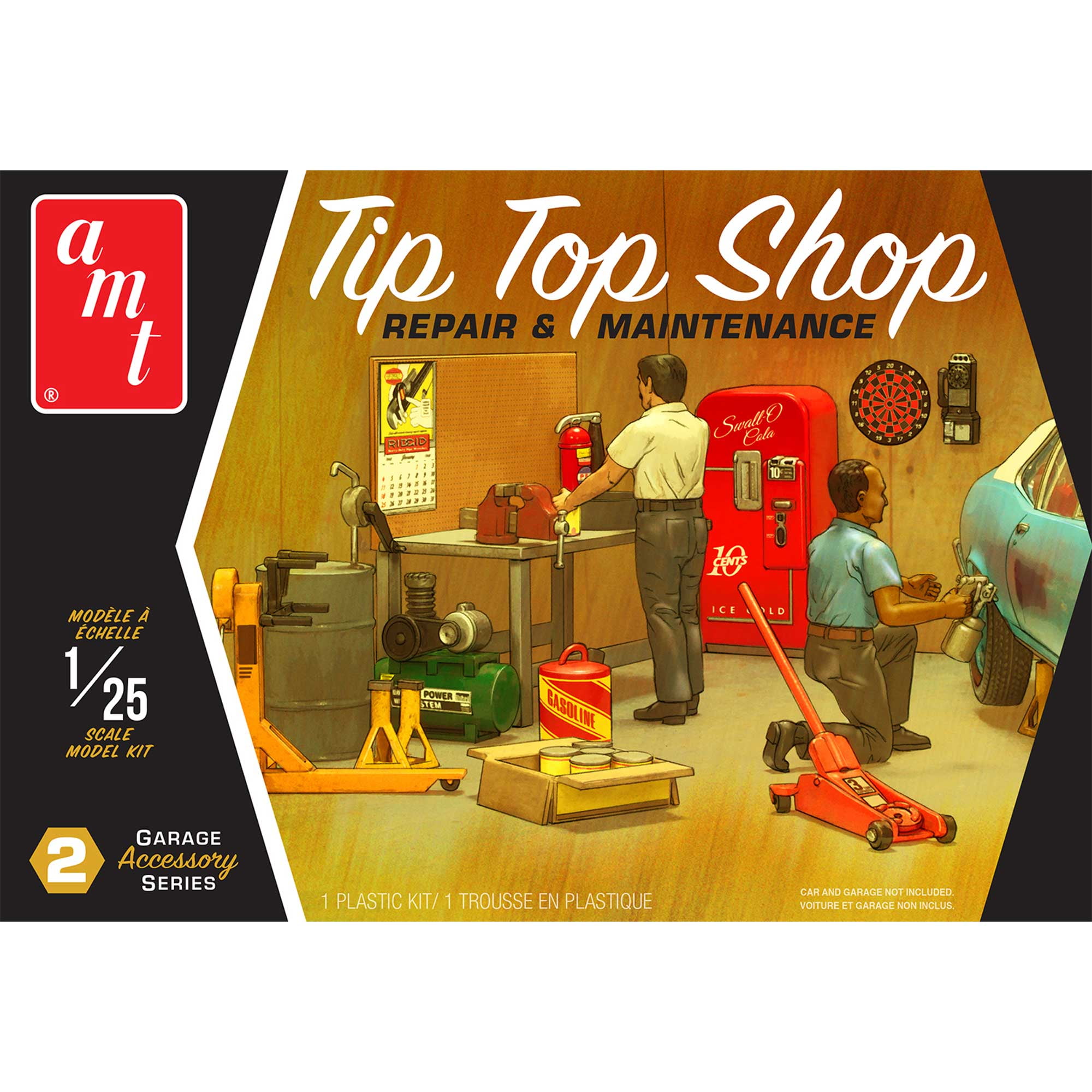 Picture of AMT AMTPP016M Garage Accessory Set No.2 Skill 2 Model Kit with 2 Figures Tip Top Shop 1 by 25 Scale Model Car
