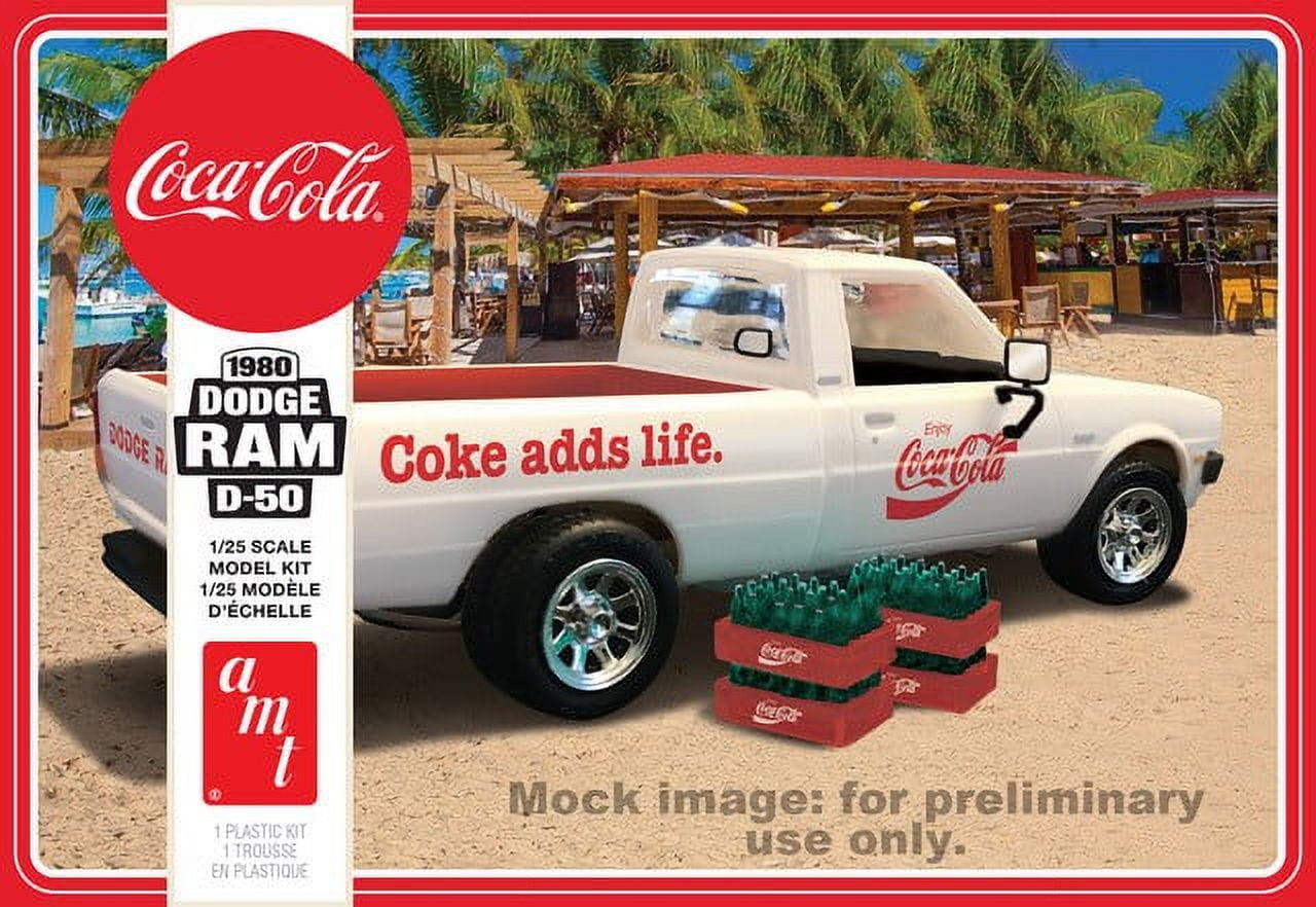 Picture of AMT AMT1306M Skill 3 Model Kit - 1 by 25 Scale Model for 1980 Dodge Ram D-50 Pickup Truck Coca-Cola Four Bottle Crates