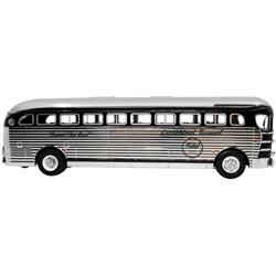 Picture of Iconic Replicas 43-0376 Southwest Transit Expect the Best Vintage Bus & Motorcoach Collection 1 by 43 Scale Diecast Model for 1948 GM PD-4151 Silversides Coach Bus
