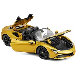 B 16016gld Spider Gold Metallic Race Plus Play Series 1 by 18 Scale Diecast Model Car for Ferrari SF90