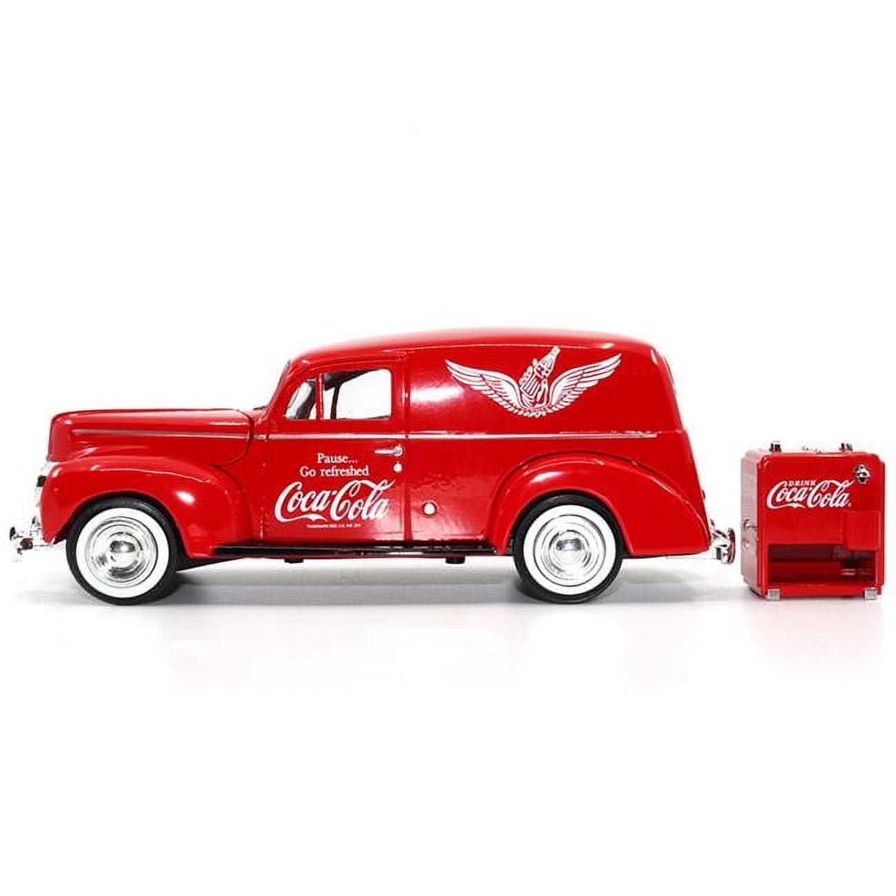 Motorcity Classics 424195 1940 Ford Sedan Cargo Van Red Pause Go Refreshed Coca-Cola with Vending Machine Accessory 1-24 Diecast Model Car -  MOTOR CITY CLASSICS