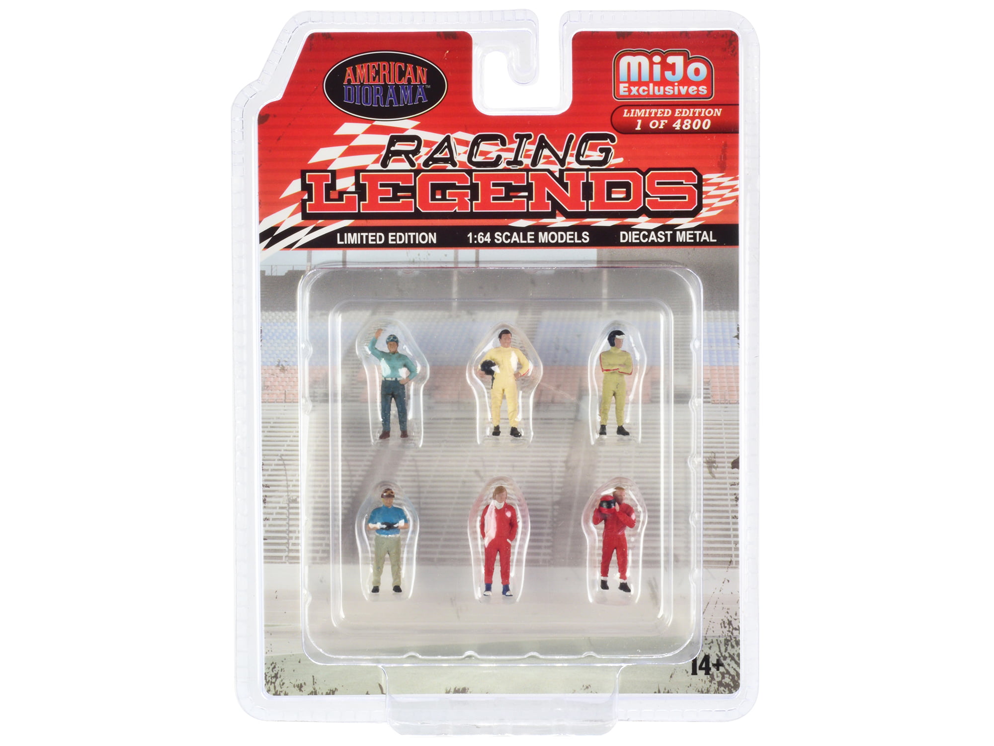 Picture of American Diorama AD-76503MJ Racing Legends 6 Piece Diecast Set - 6 Driver Figures Limited Edition Worldwide 1-64 Scale Models - 4800 Piece